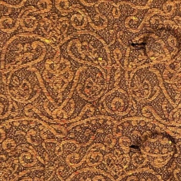 Vintage Zelda Textured Wool Tapestry Cropped Blazer Jacket Womens 12 Orange Gold - Picture 4 of 6